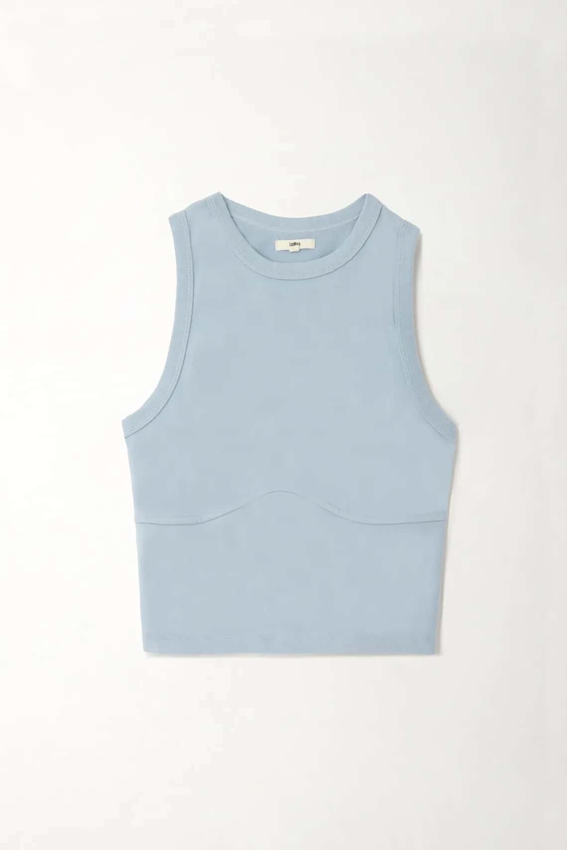 Camiseta ajustada tipo esqueleto azul para mujer