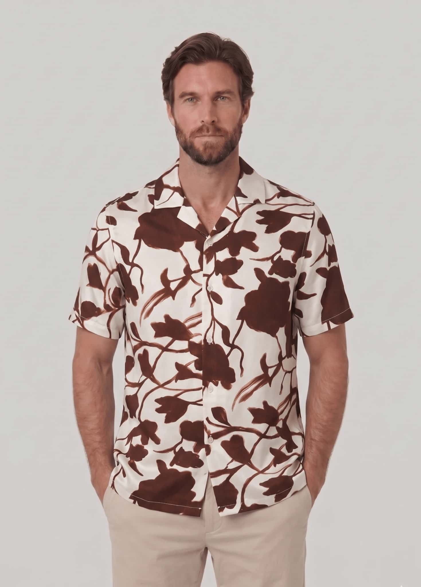 Camisa estampada manga corta para hombre Jon Sonen 027225052