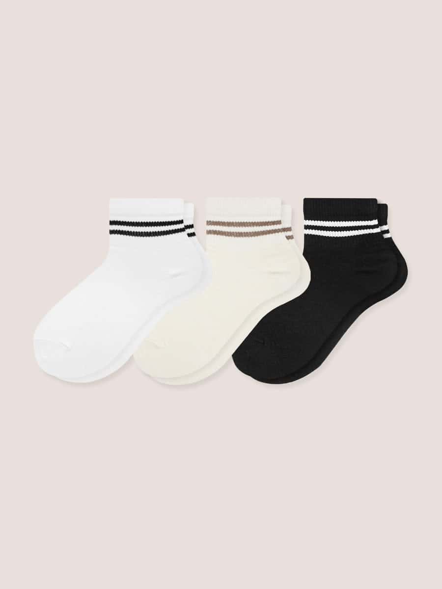 Medias Unisex Corta Rayas Paq. X3
