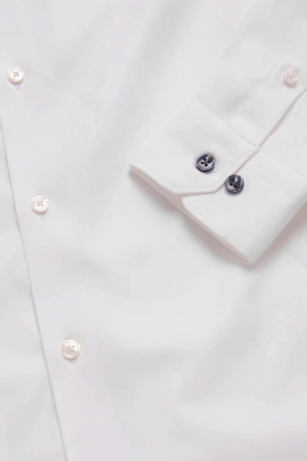 Camisa Sarga Algodón Blanco - miniatura 3