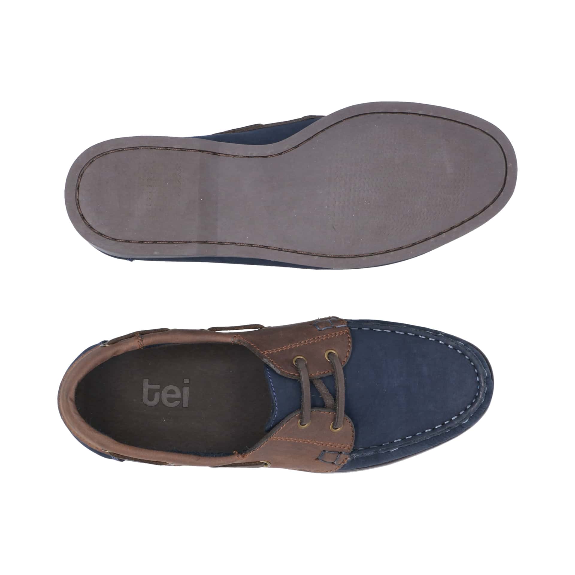 Mocasines Boat Shoes Combinados Cuero Nobuck Azul - miniatura 4