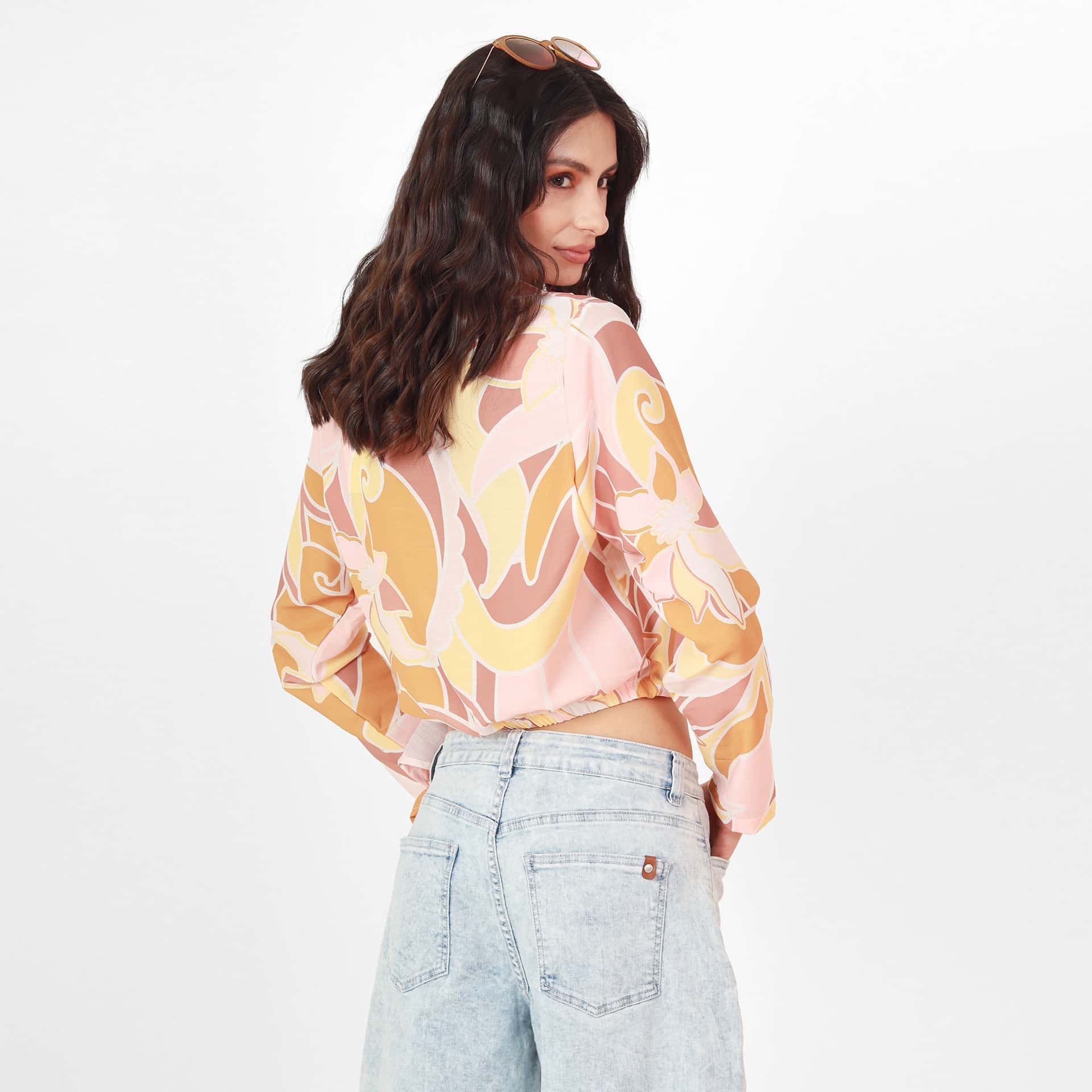 Blusa Cuello V Manga Larga con Lazo - miniatura 2