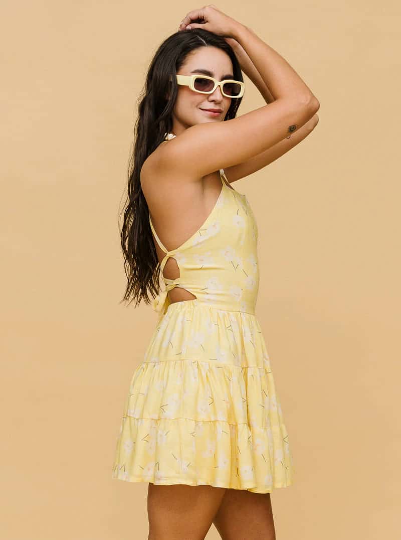 VESTIDO FLOR CANARIA AMARILLA
