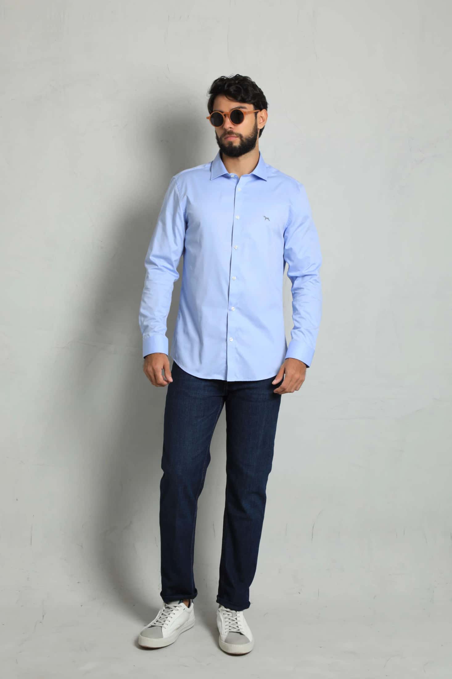 Camisa Manga Larga Baby Blue (Slim Fit)