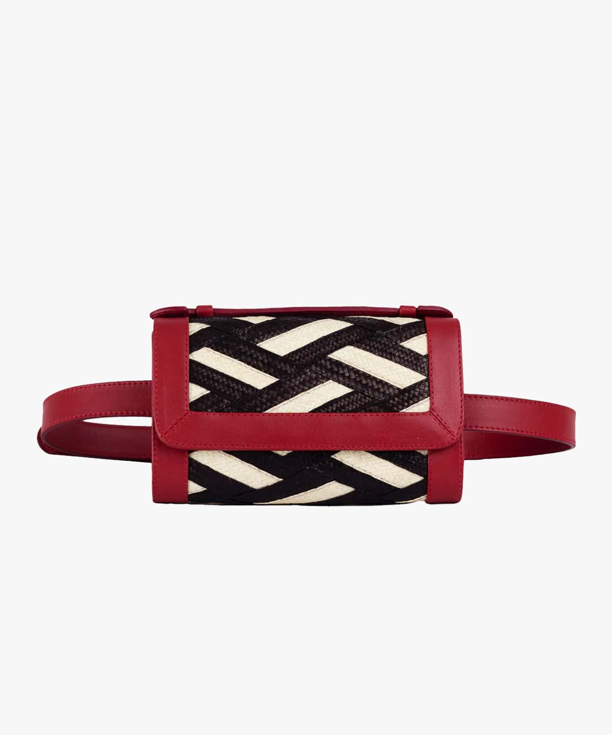 Zenu Belt Bag in Raffia and Leather