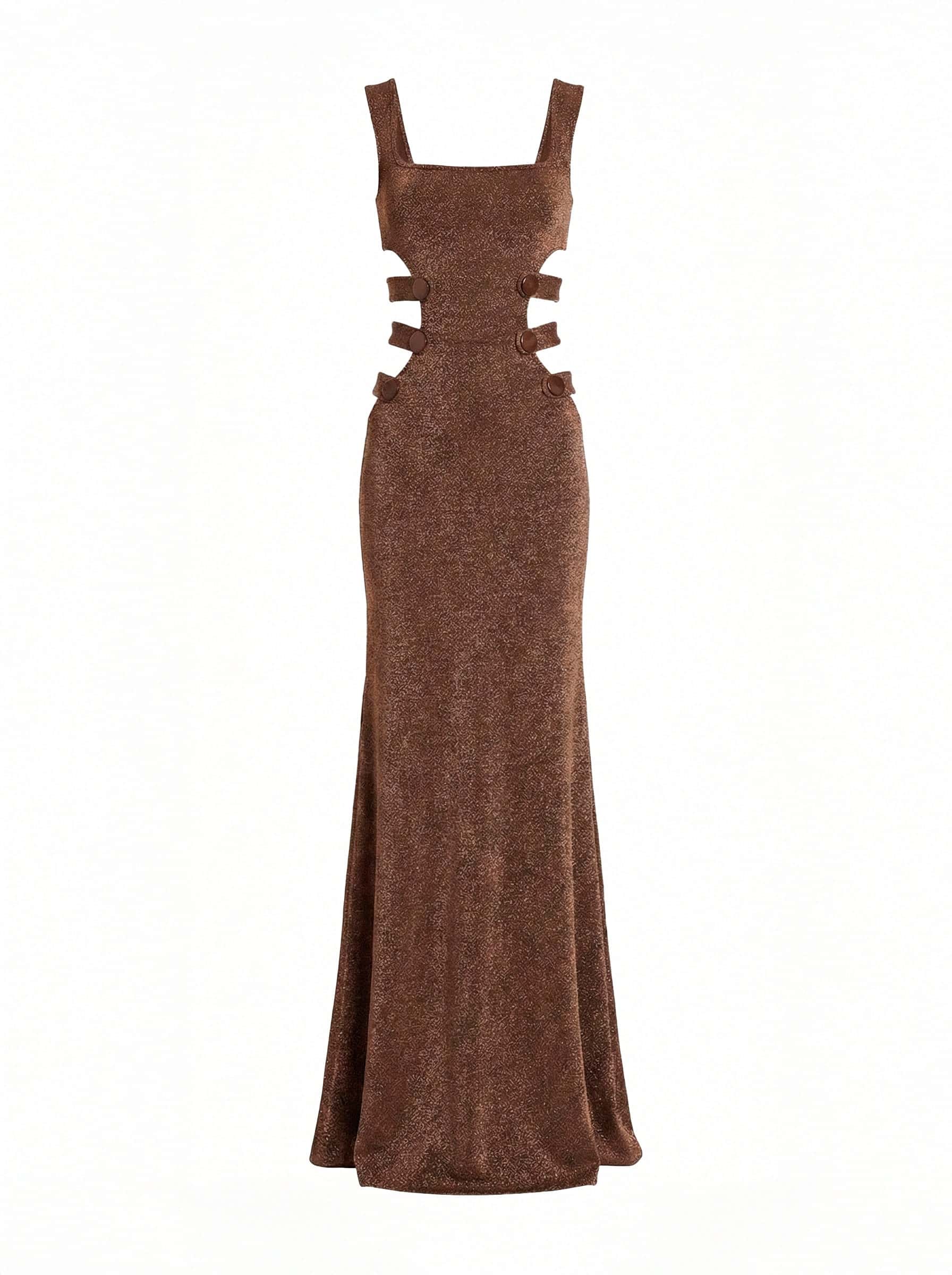 GINEBRA DRESS BRONZE UMBER BROWN