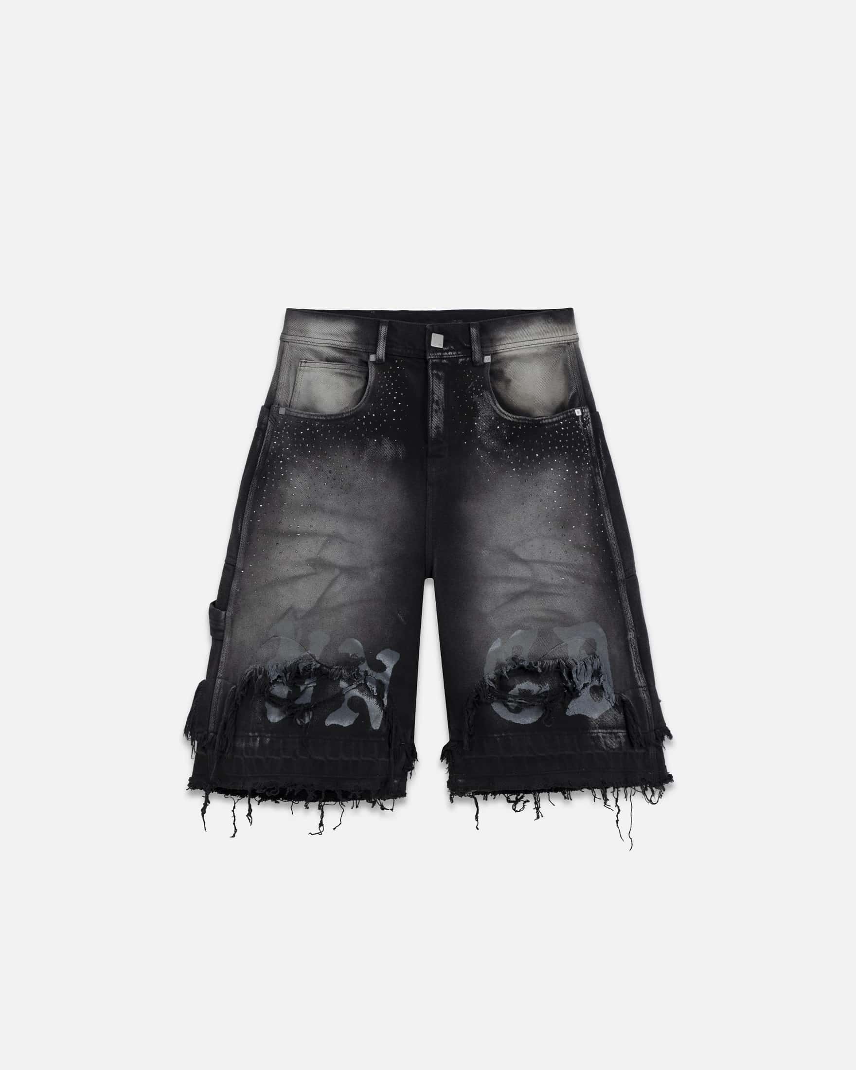 94' UNDRGLD Double Destroyed Jorts Vintage Gray
