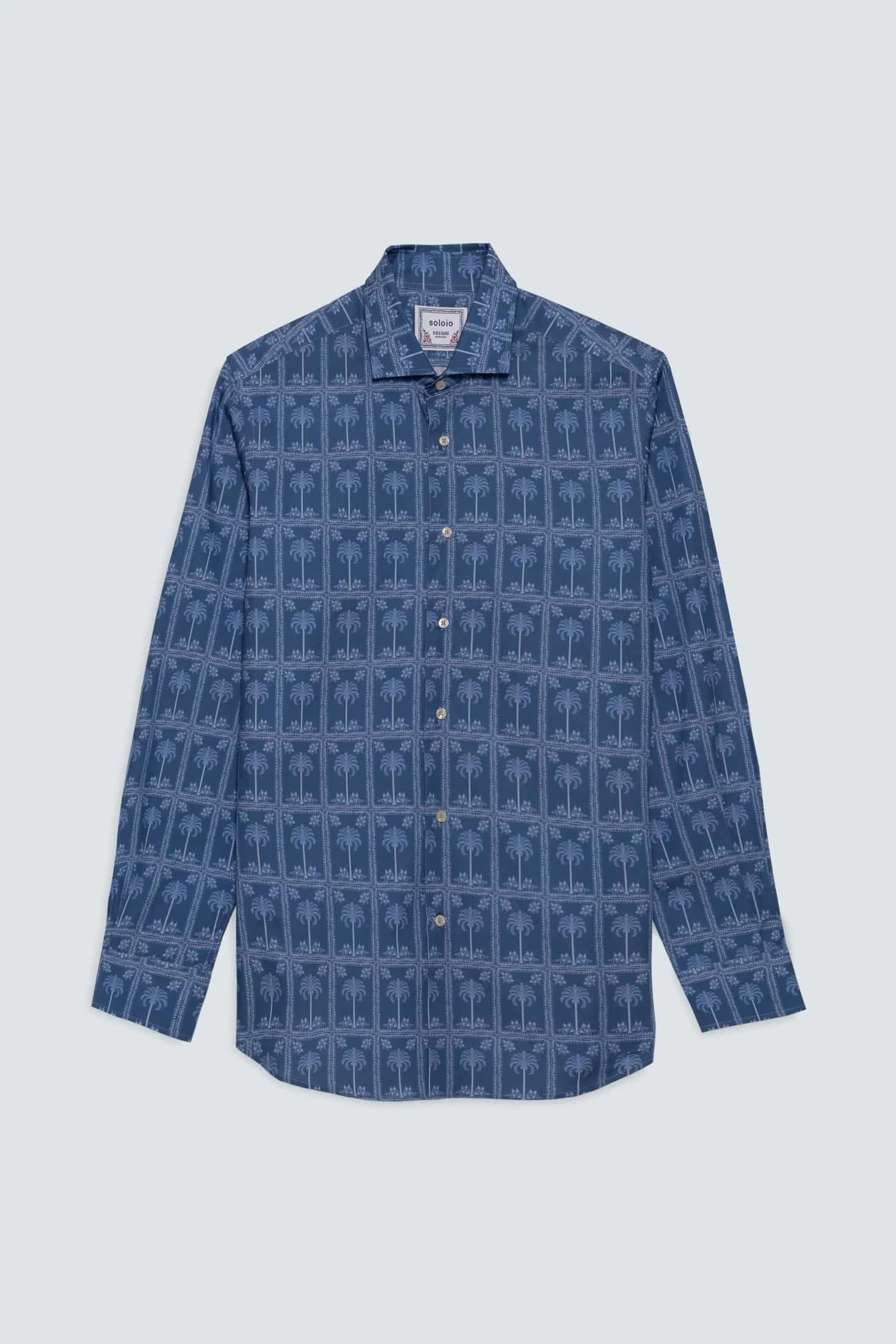 Men's cotton shirt navy nurata