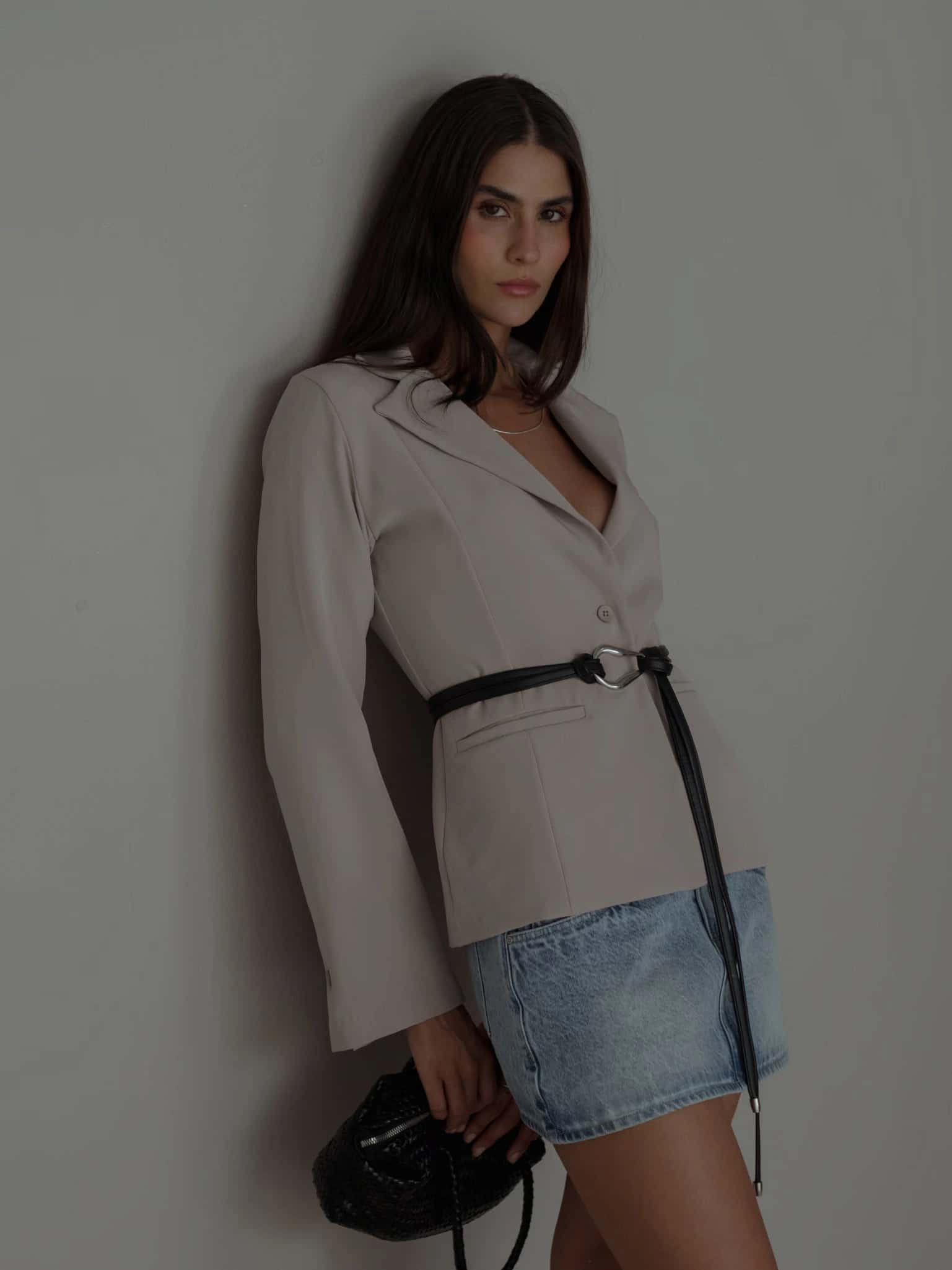 WAIST CLASSIC BLAZER - SAND