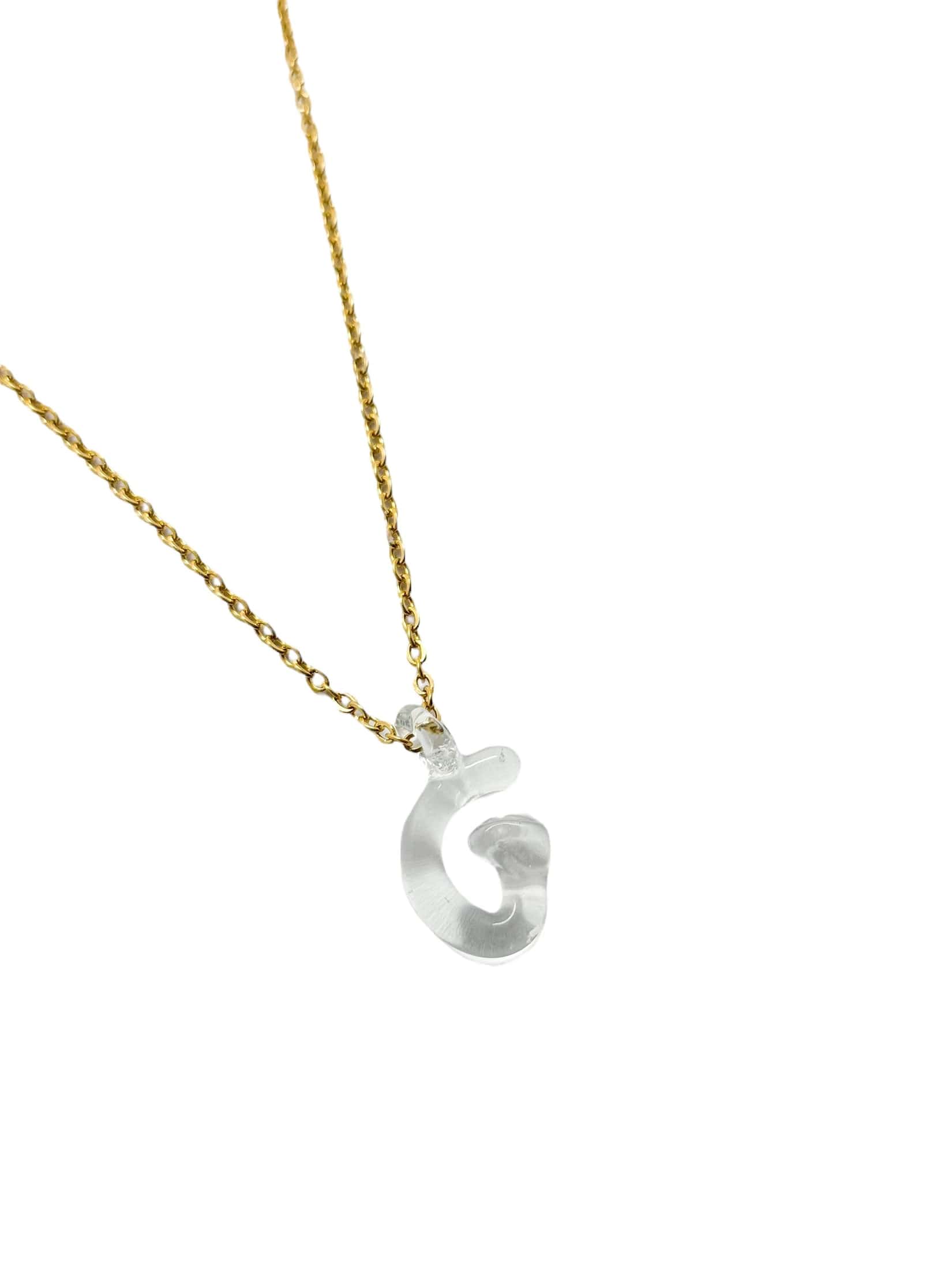 clear glass necklace 1 letter - miniatura 15