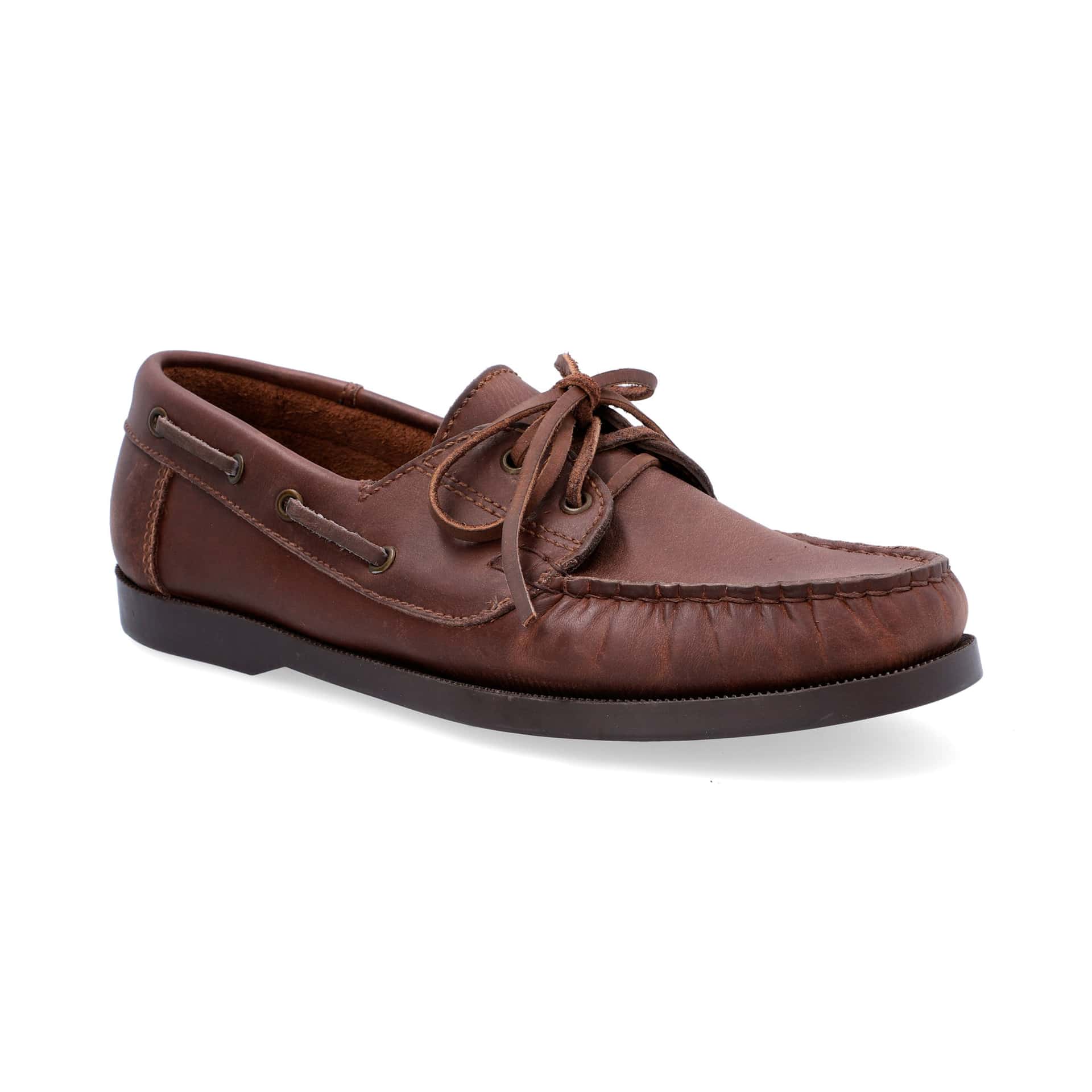 Mocasines Boat Shoes Cuero Graso Café - miniatura 5