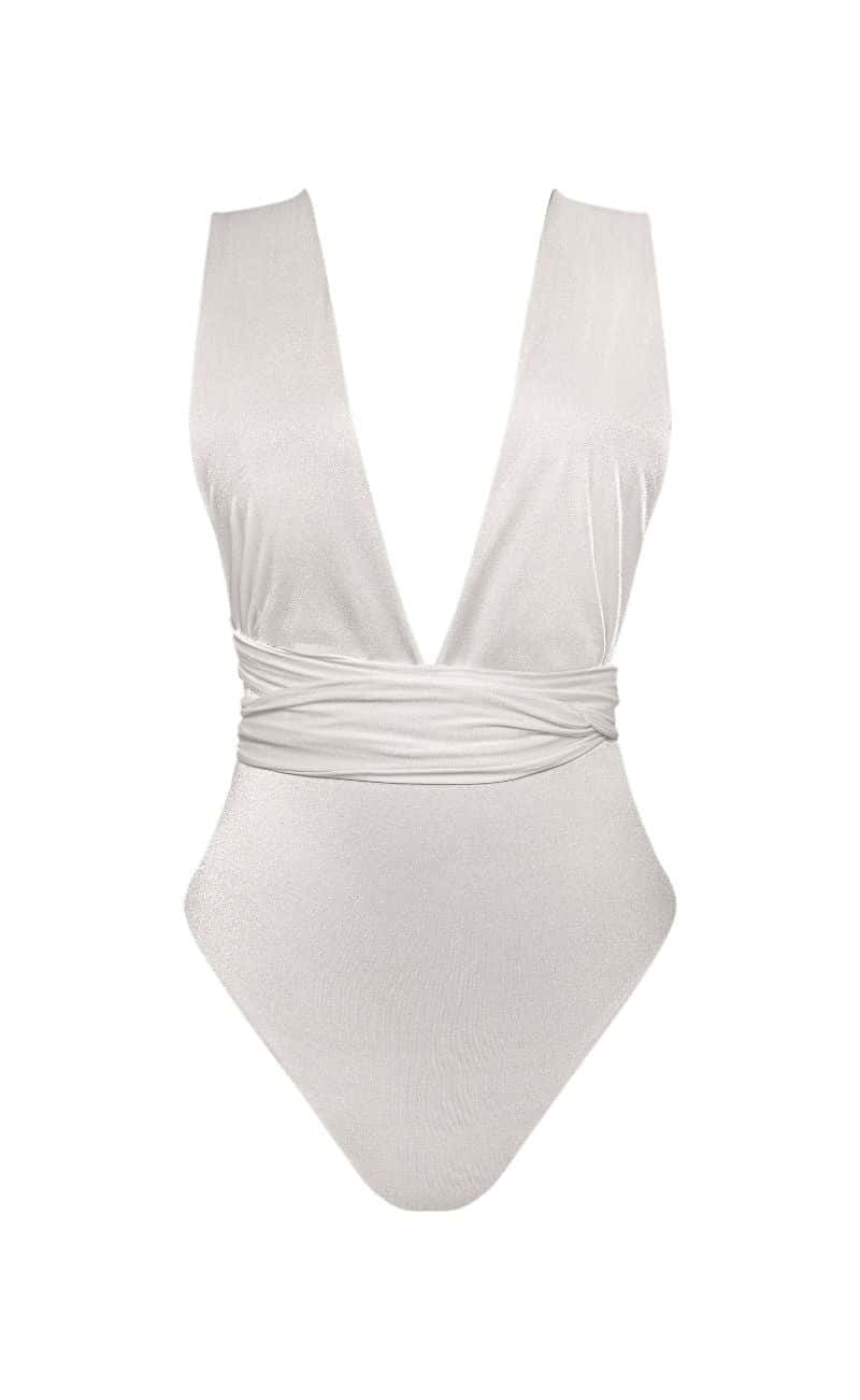 VESTIDO DE BAÑO ENTERO MULTIFORMAS PRISMA BLANCO