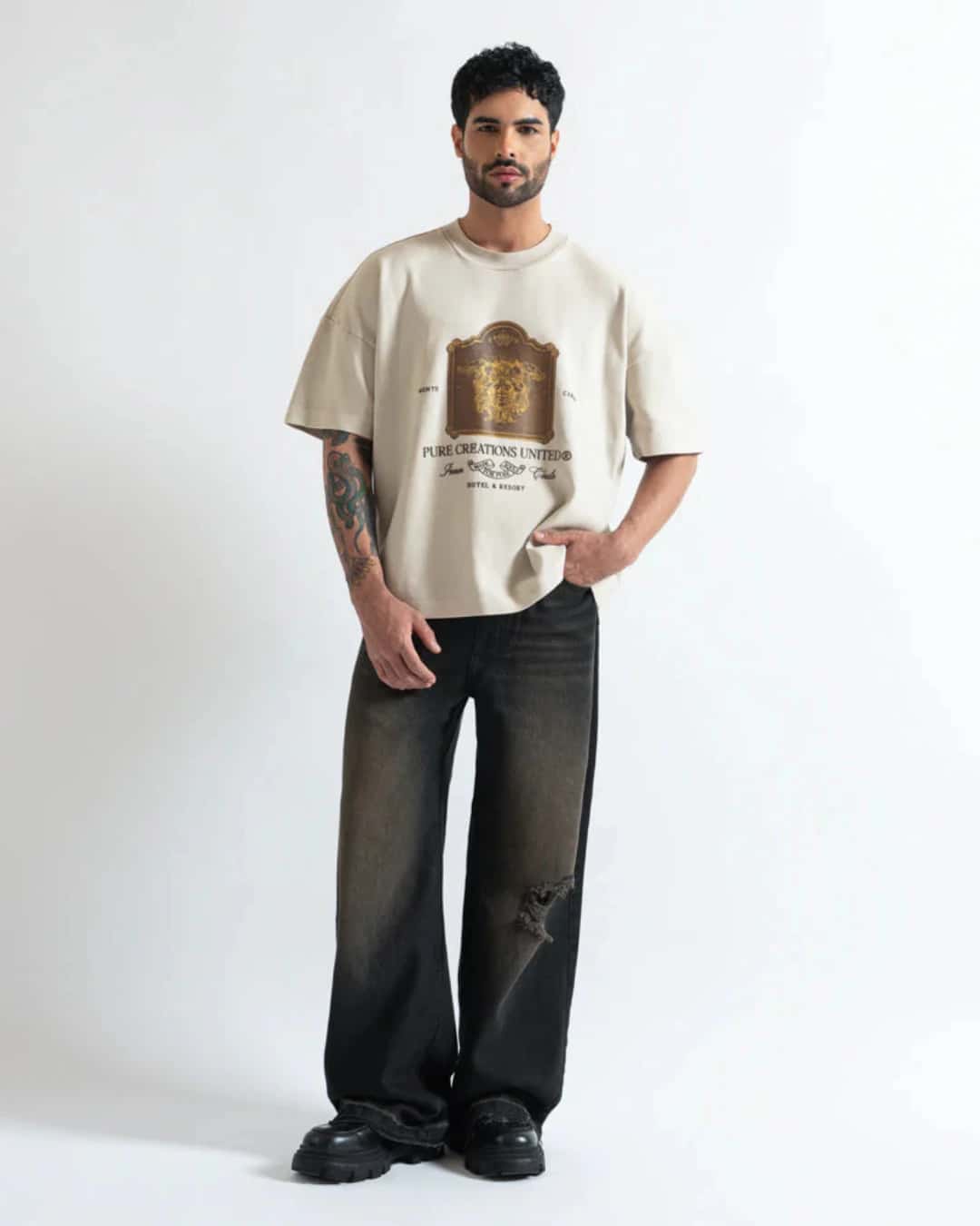 MONCLAIR WASHED BLACK BROWN JEAN - miniatura 4