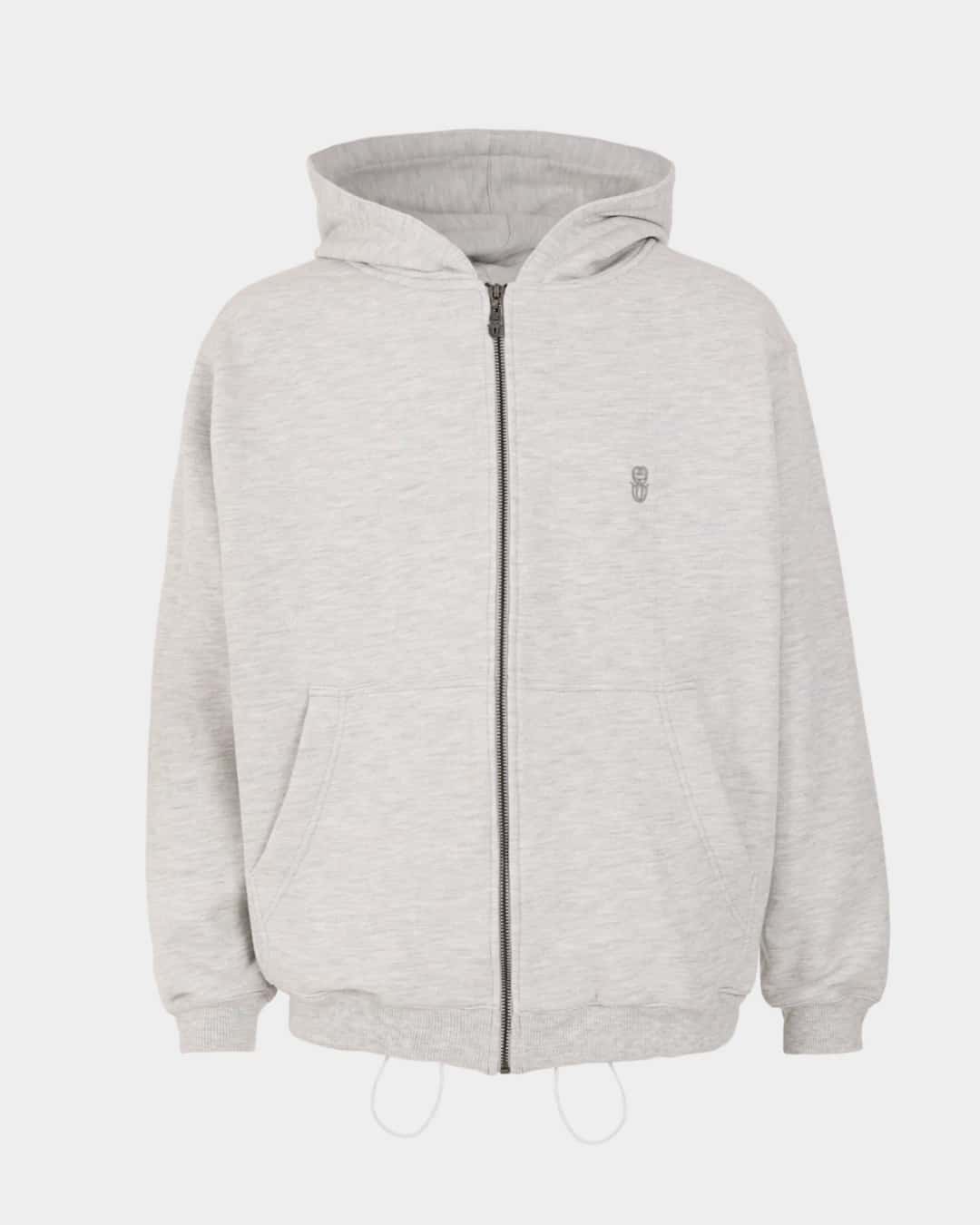 MONOGRAM GRAY ZIPPER HOODIE - miniatura 1
