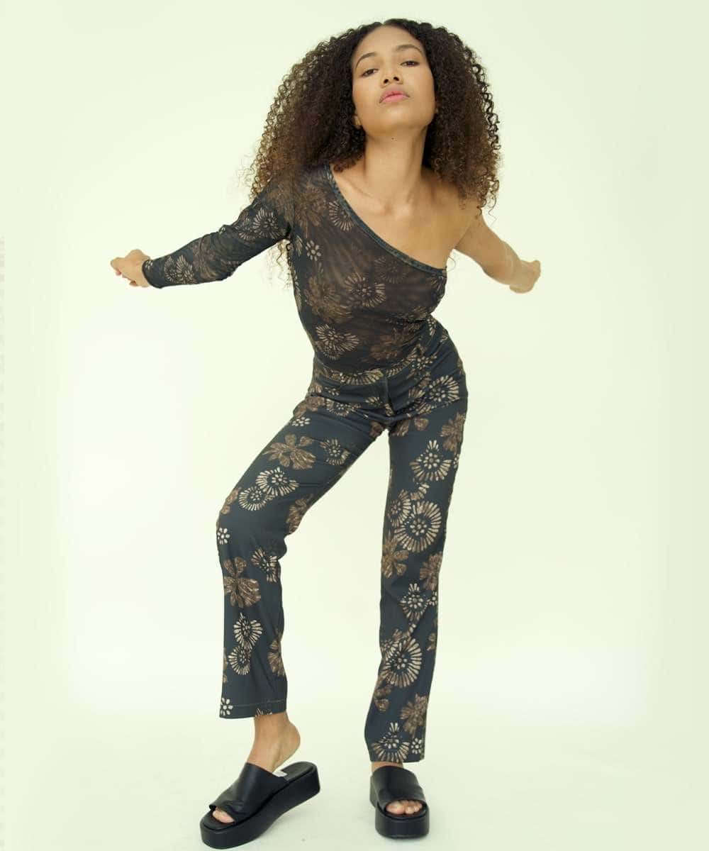 One-Shoulder Top in Gritty Blossom