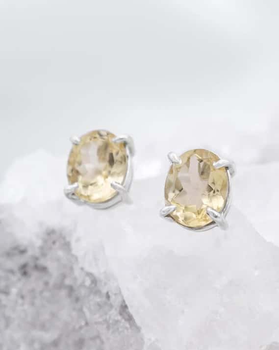 Aretes Citrino Ovalados medianos