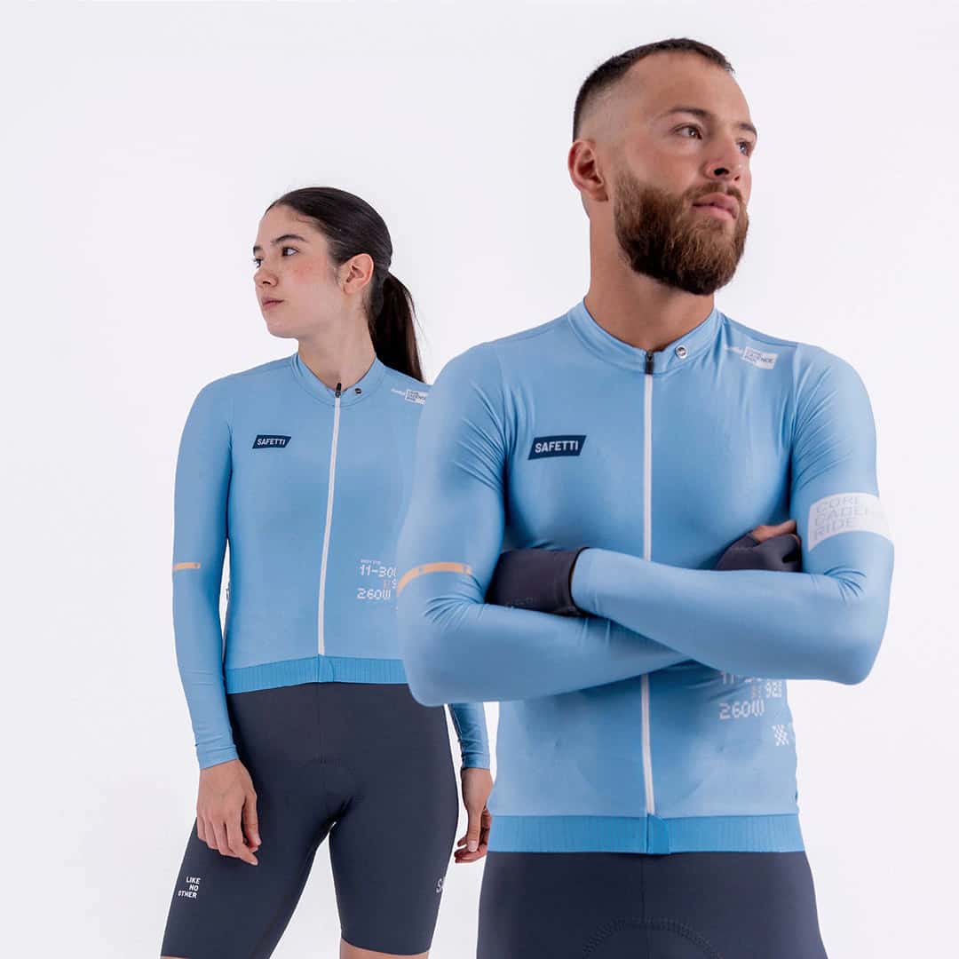 CAMISA CICLISMO MANGA LARGA SOLID BLUE AURA PARA HOMBRE - miniatura 6