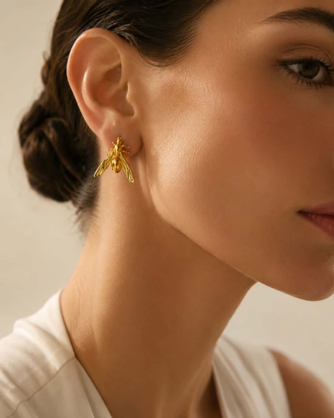 Aretes topos Hormiga dorada - miniatura 2