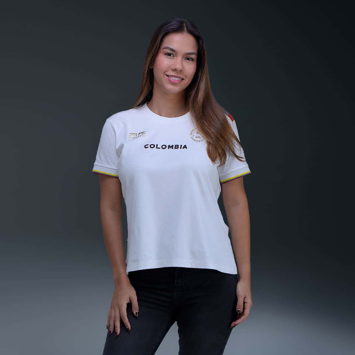Camiseta Colombia Blanca Mujer