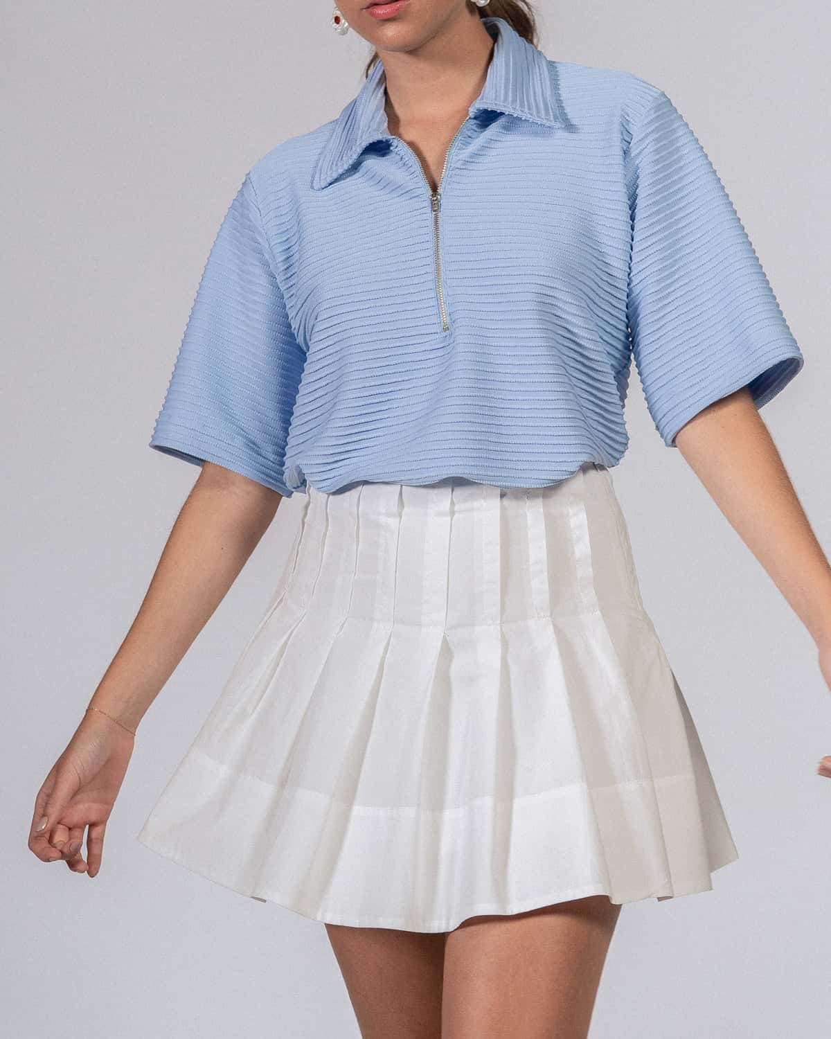 Falda Plisé Mini Blanco - miniatura 6