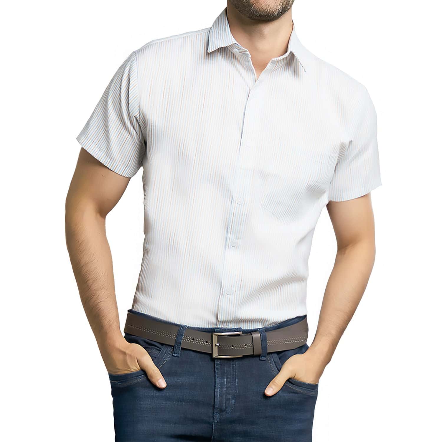 Camisa Mateo Azul Celeste Croydon para Hombre