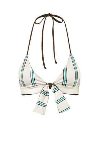 Ava Gardner Top / Khaki - Aqua Stripes