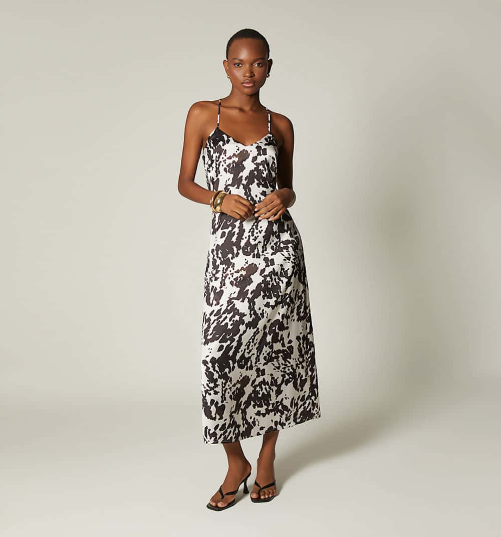 Vestido midi de tiras escote espalda
