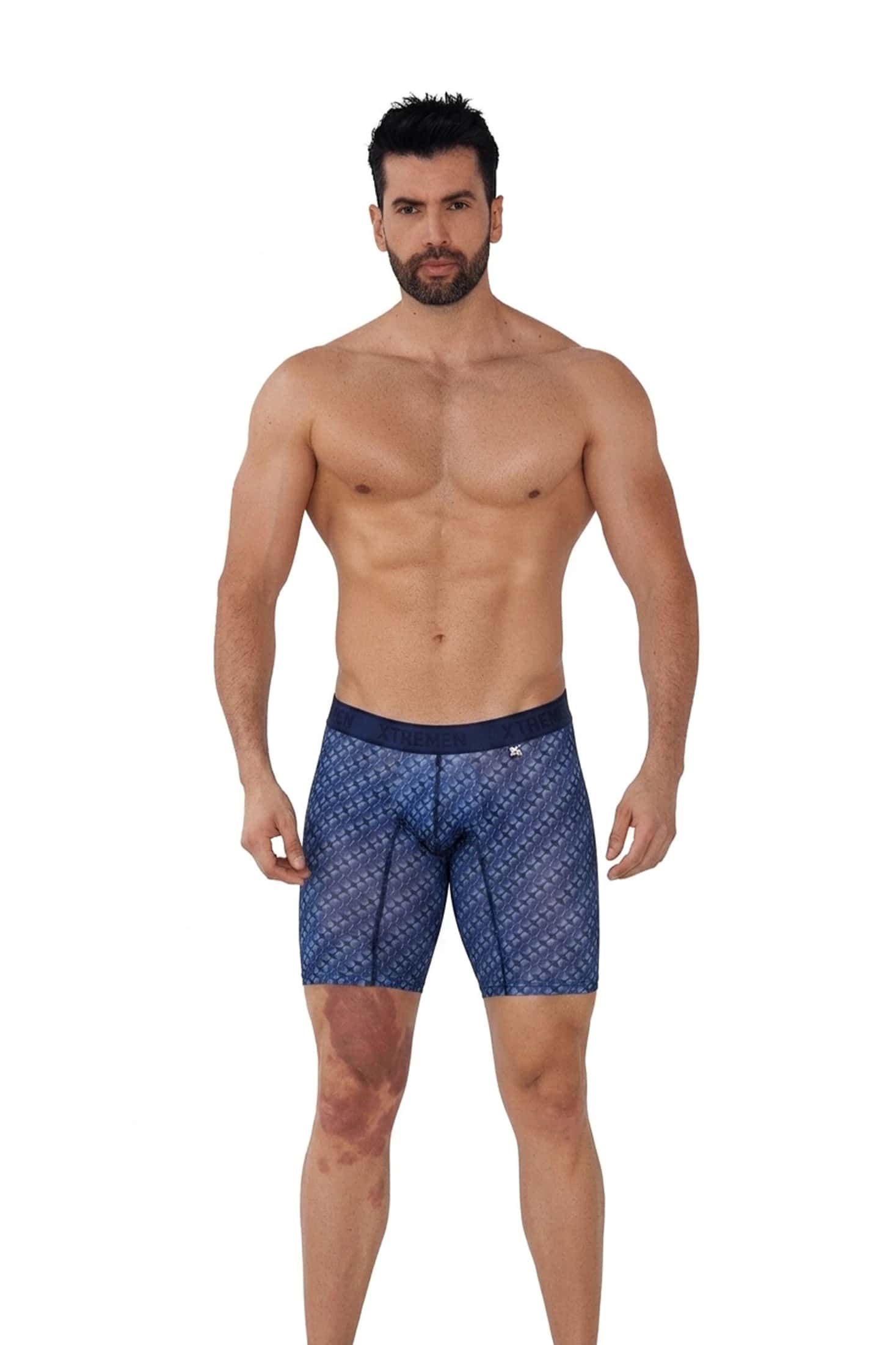 BOXER CLÁSICO LARGO MICROFIBRA SUBLIMADO CADENAS AZUL OSC