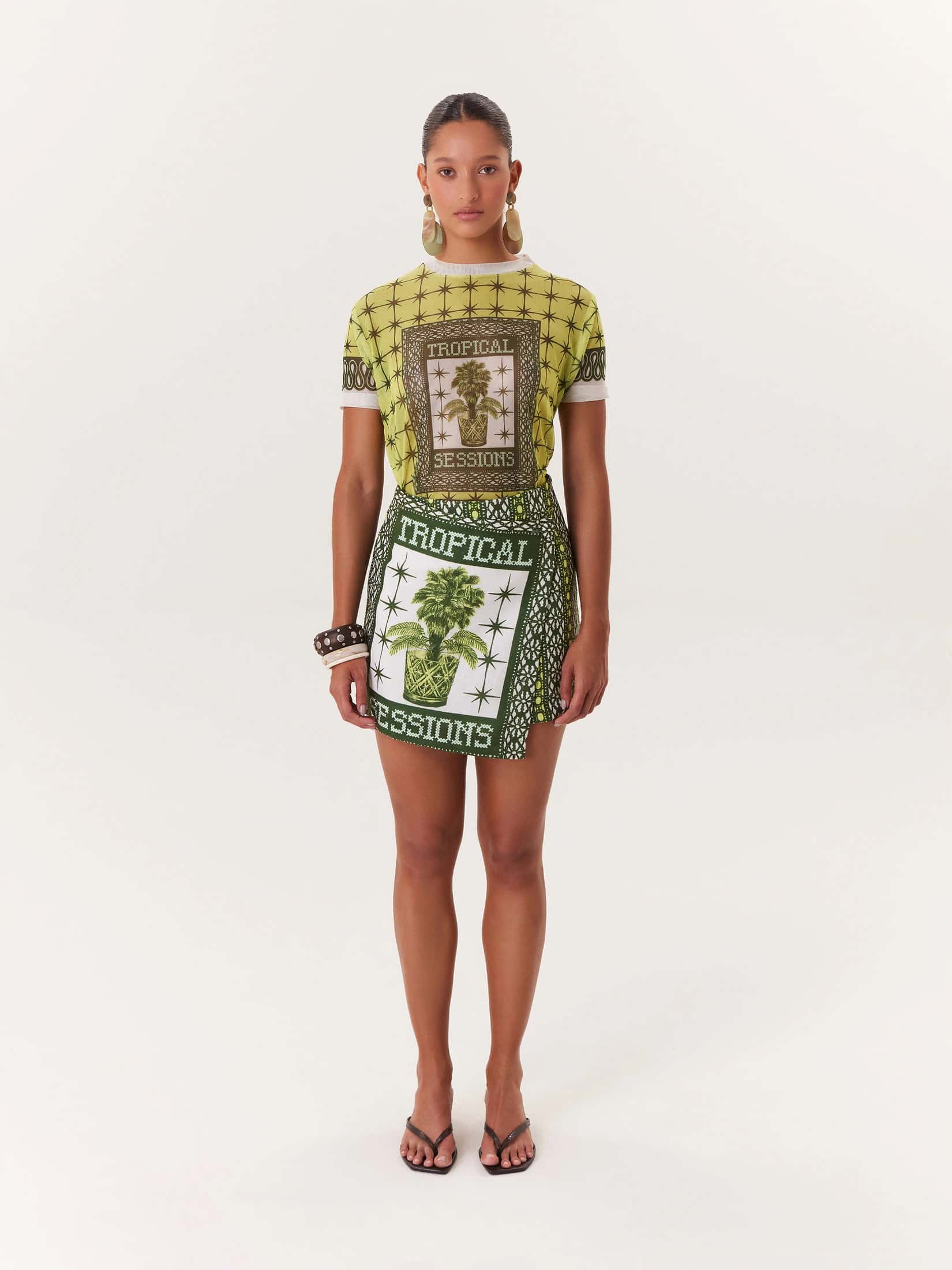 Mesh Top Tropical - Verde