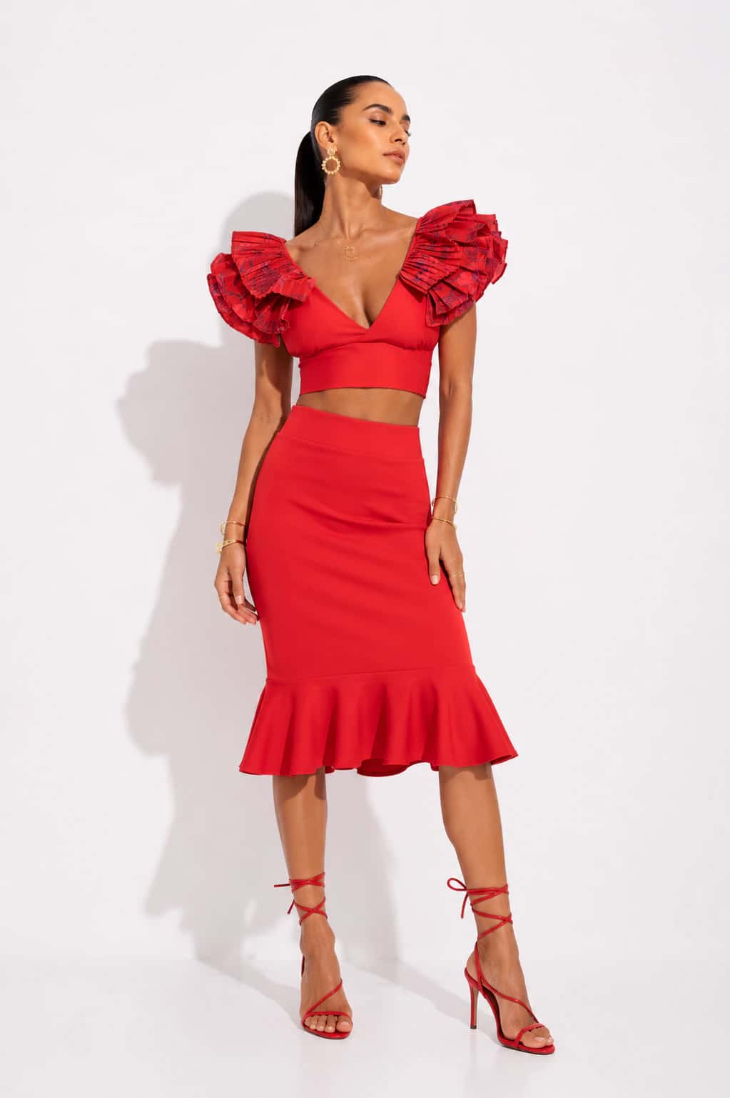 Falda Bardot Rojo - miniatura 3