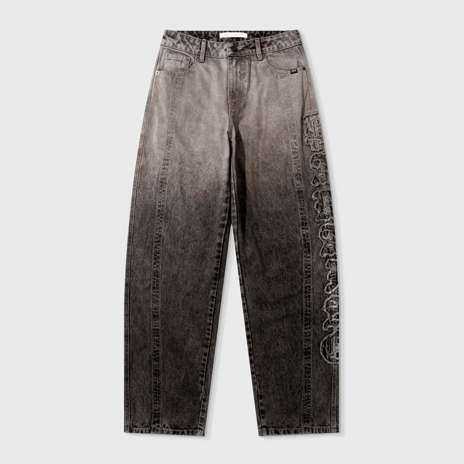 Barrel Denim Pants - Washed Black