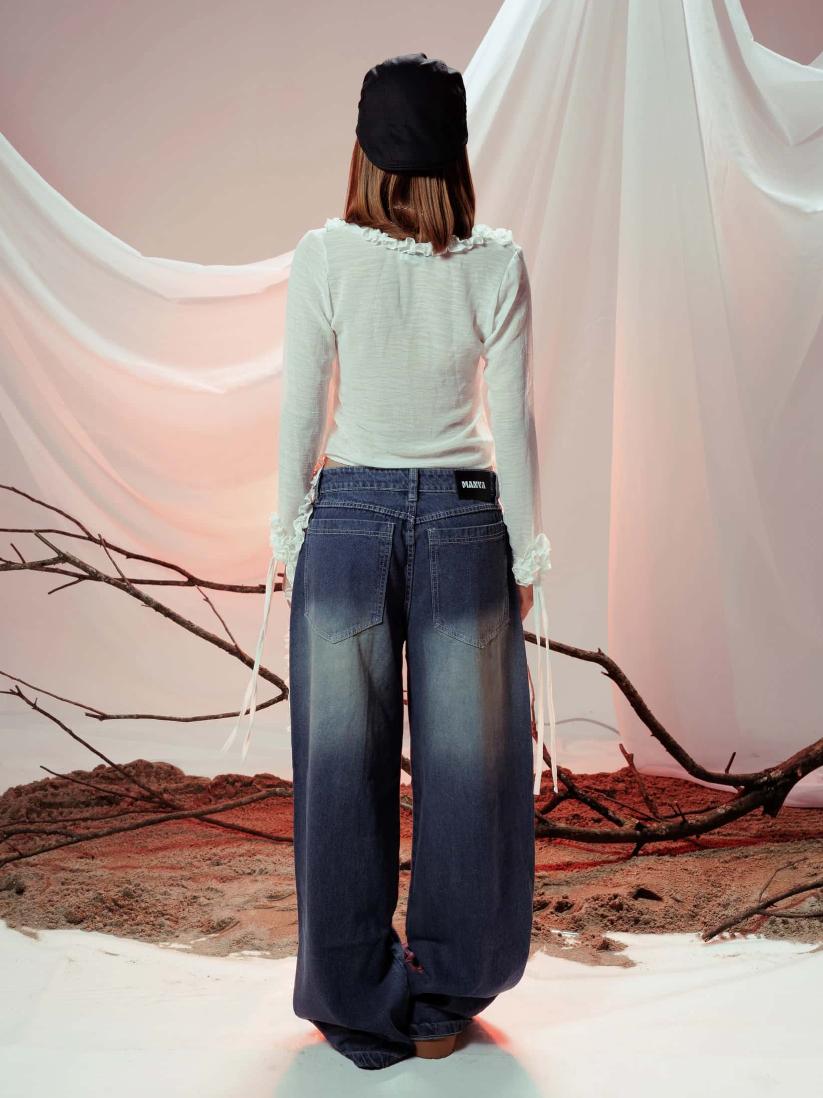 ZENDRA RUFFLE TOP BLANCO MARFIL - miniatura 4