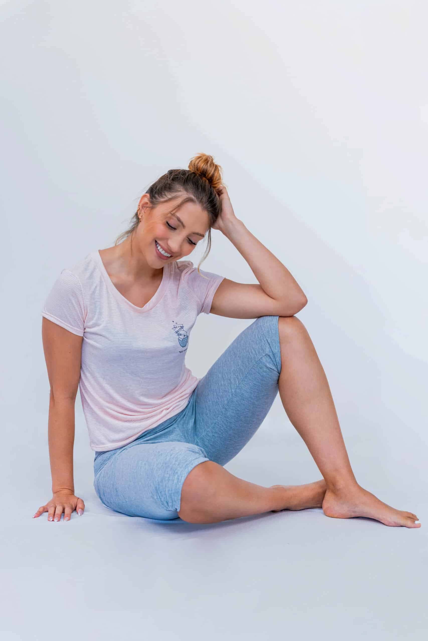 Pijama en algodon para mujer tipo Capri