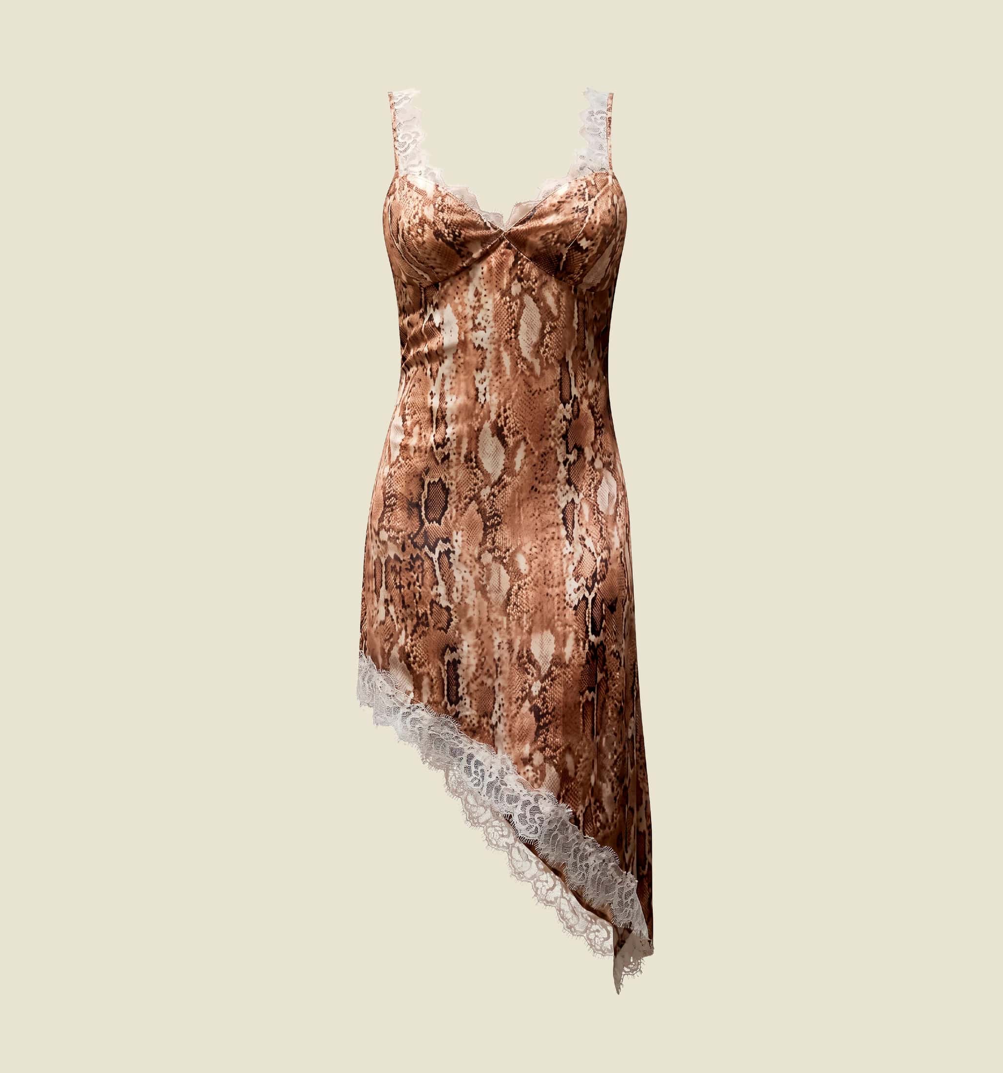 Vestido asimétrico con encaje