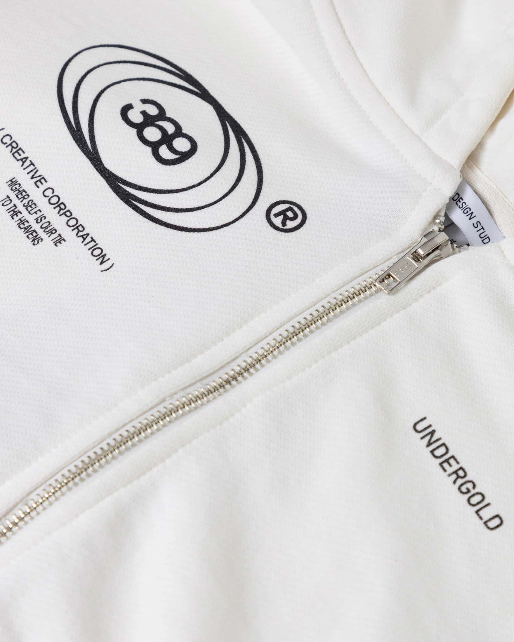 W Golden Heritage Slim Fit Zip Up Cropped Hoodie White - miniatura 4