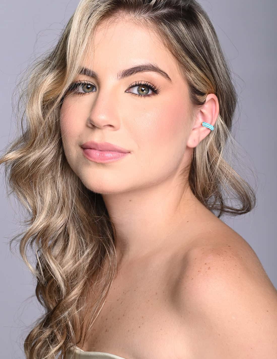 Ear Cuff Luna Creciente Blue Sky
