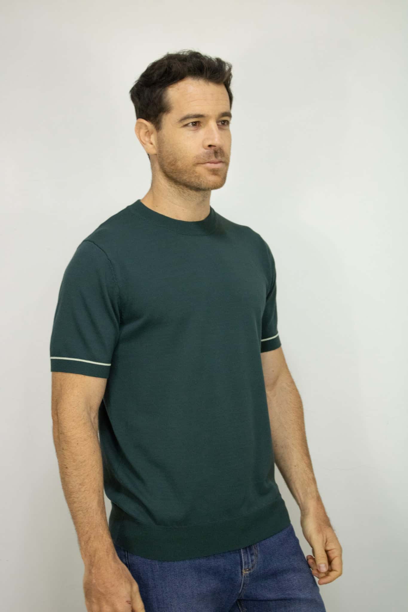 CAMISETA TEJIDA VERDE PARA HOMBRE - miniatura 2
