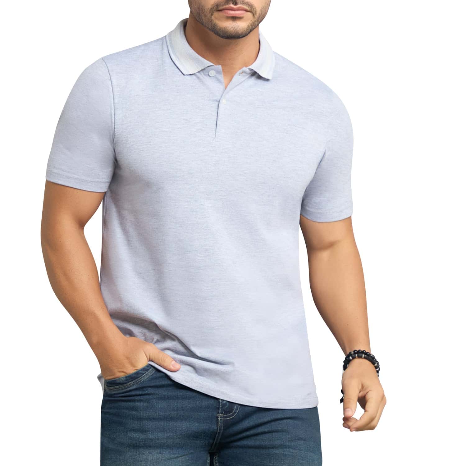 Camiseta Polo Pedro Gris Croydon para Hombre