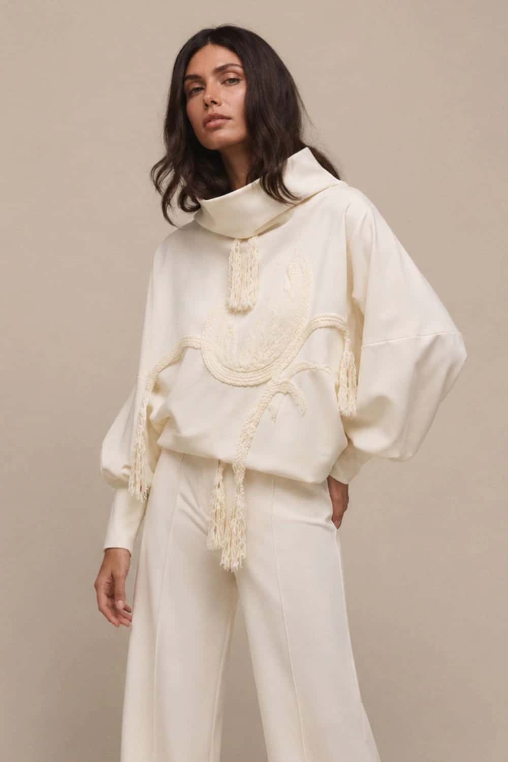 Saco new scarlett natural bordado