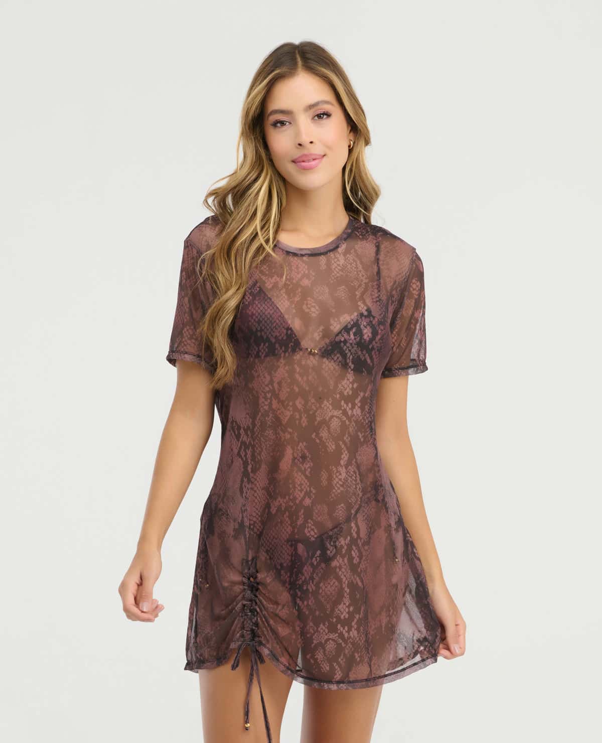 Vestido Corto | En Malla | Cuello Redondo