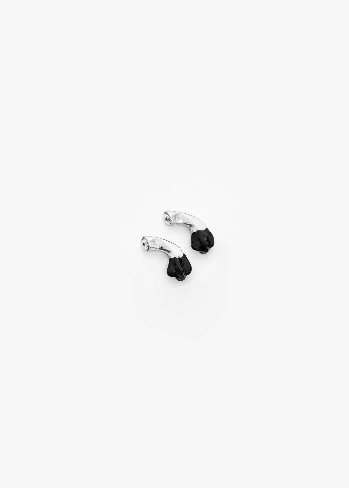 Mini Petal Curve Back Plata Negro