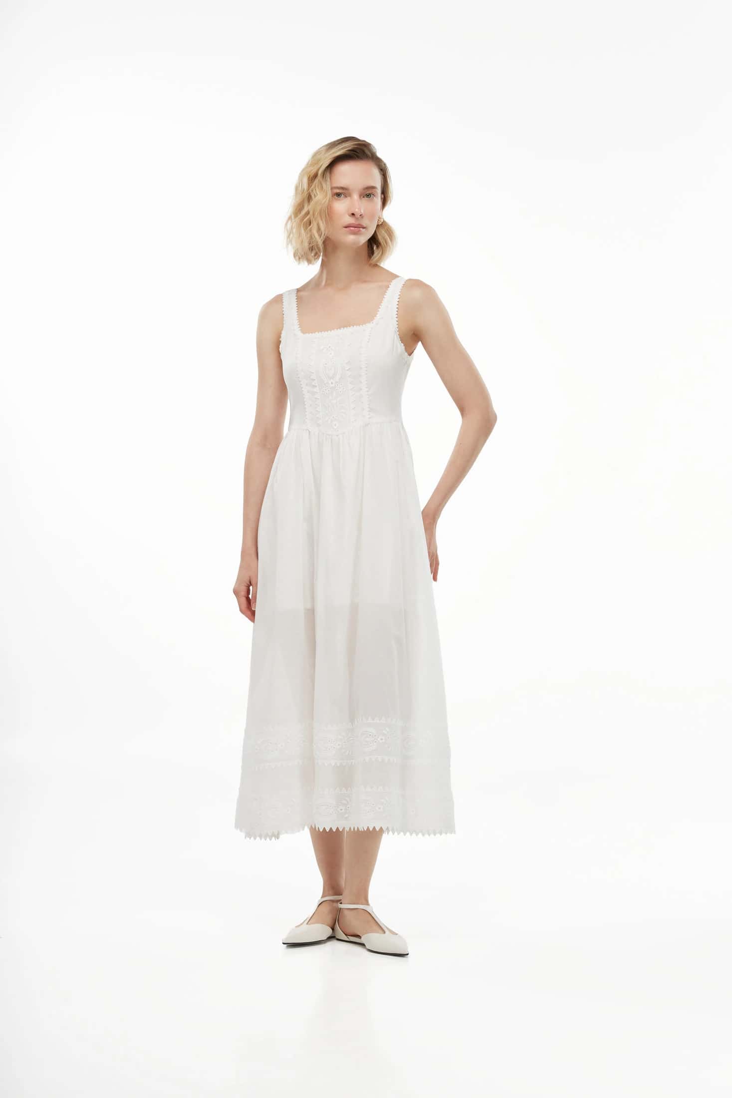 ALBA MIDI DRESS WHITE