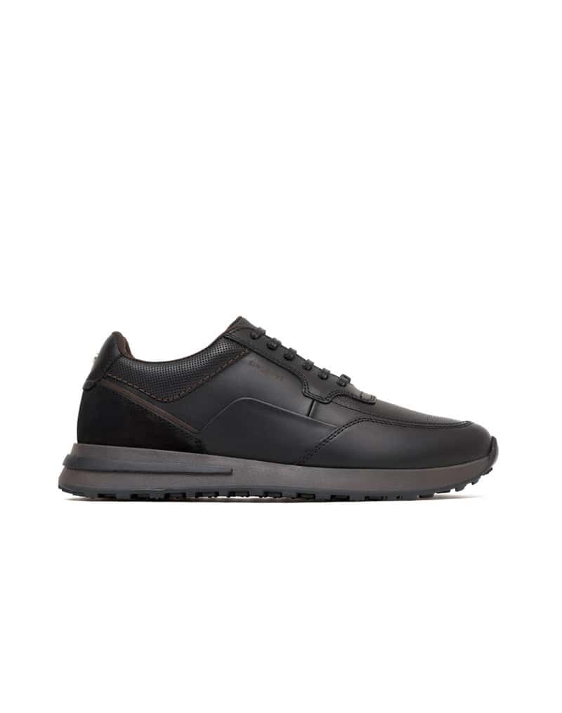 Zapato de cordon para hombre en cuero y textil REF HARL09