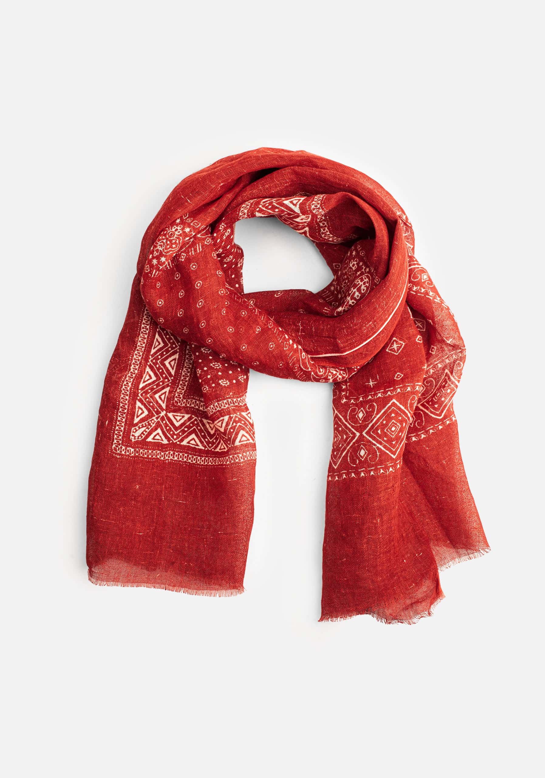 Bufanda U Jaipur PAI. Rojo-Blanco