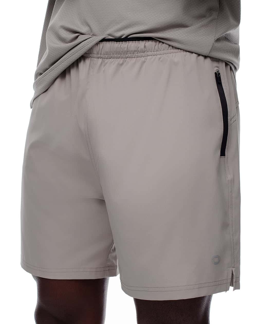 Pantaloneta deportiva malla interna taupe hombre