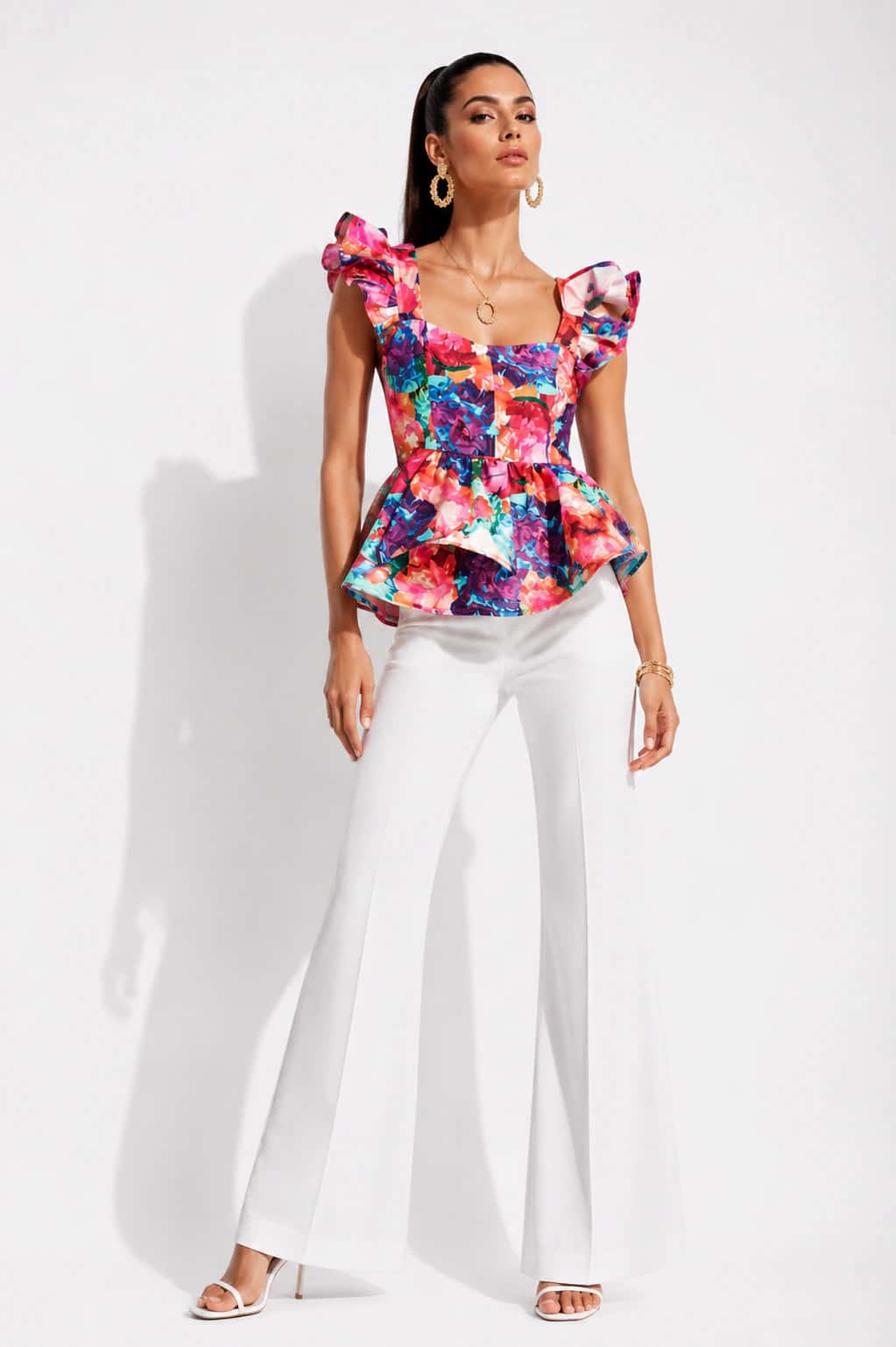 Blusa Usaki Flores Morado - miniatura 3