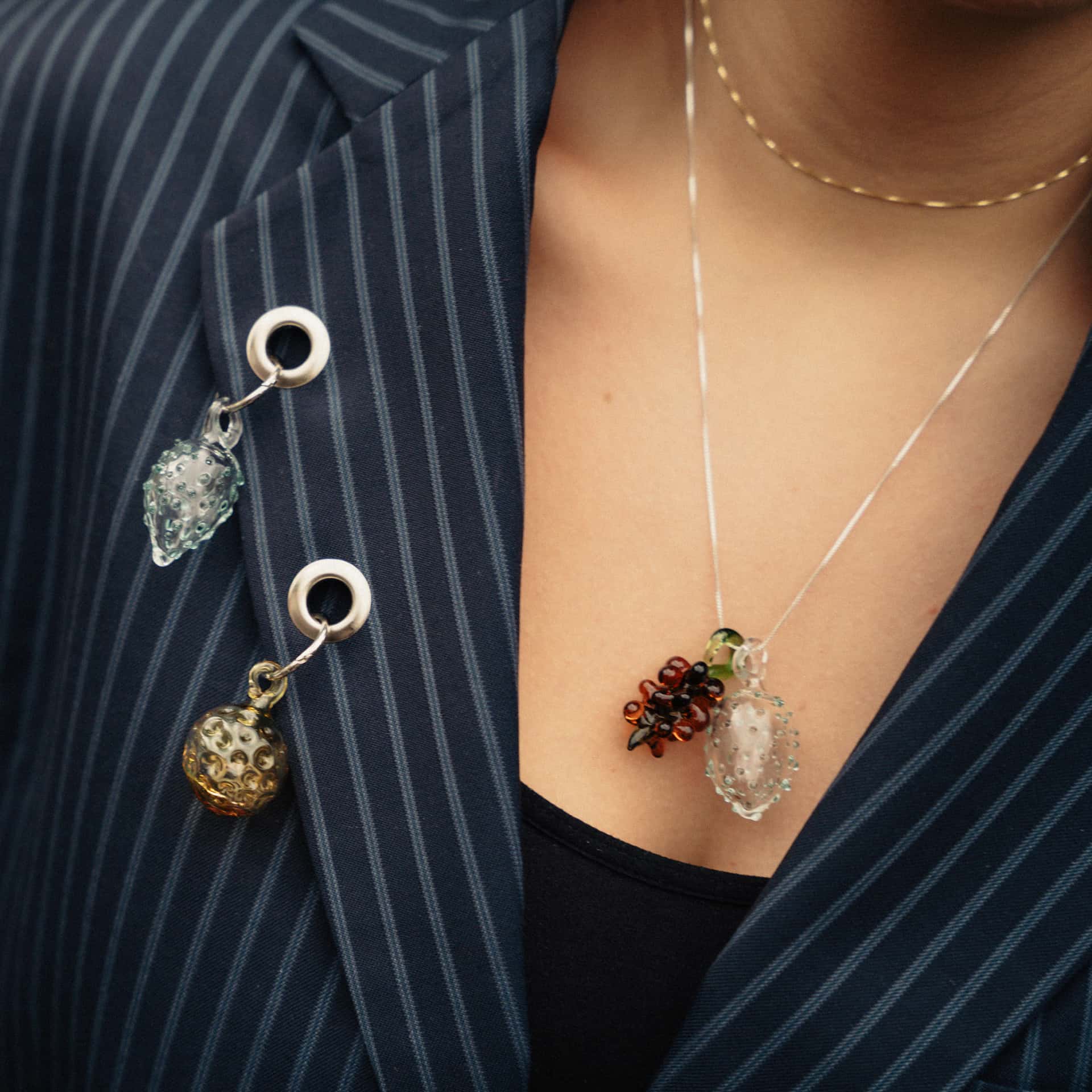 Upcycled Blazer (with fruity charms) - miniatura 1