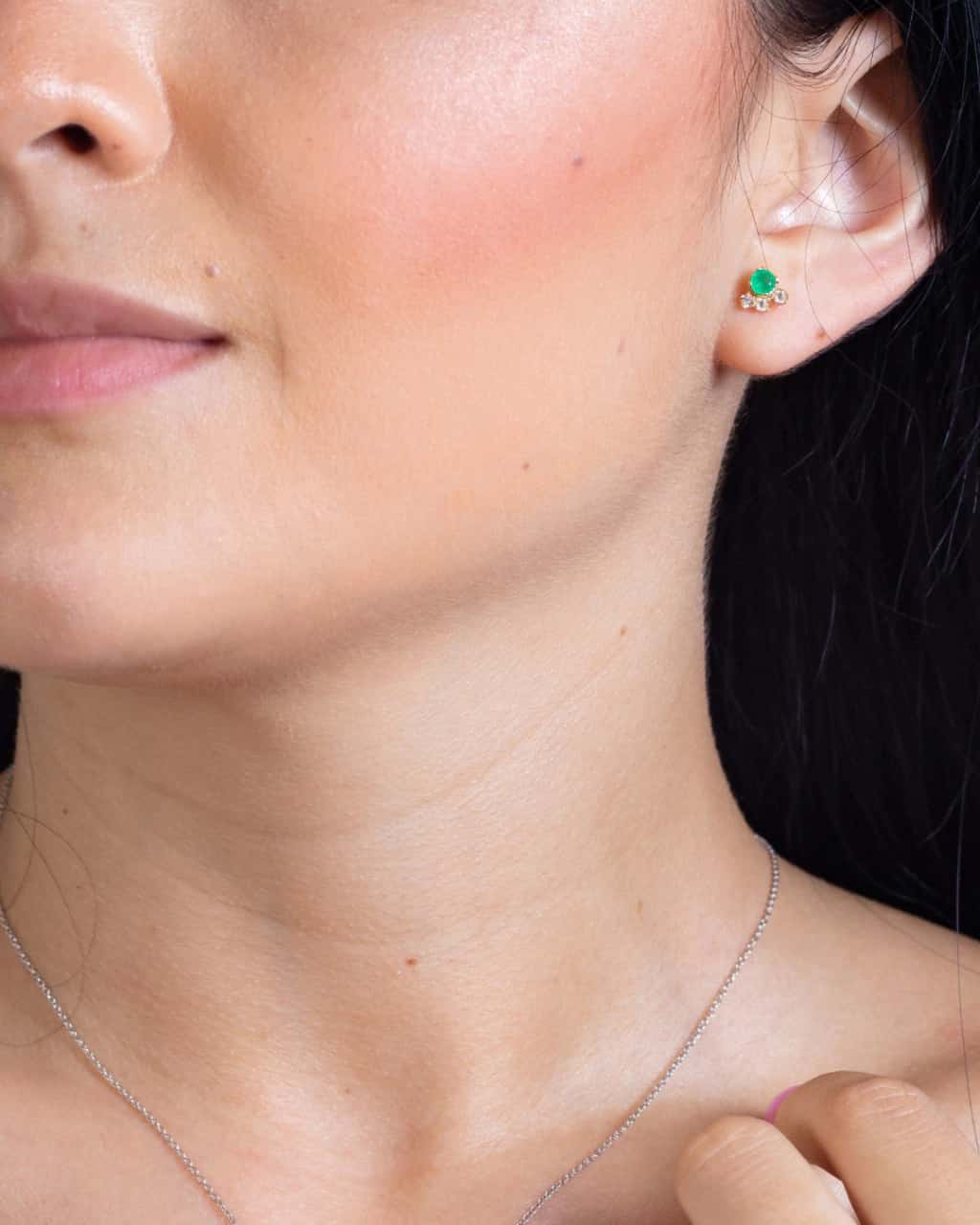 Topos Esmeralda y Diamante en Oro 18k