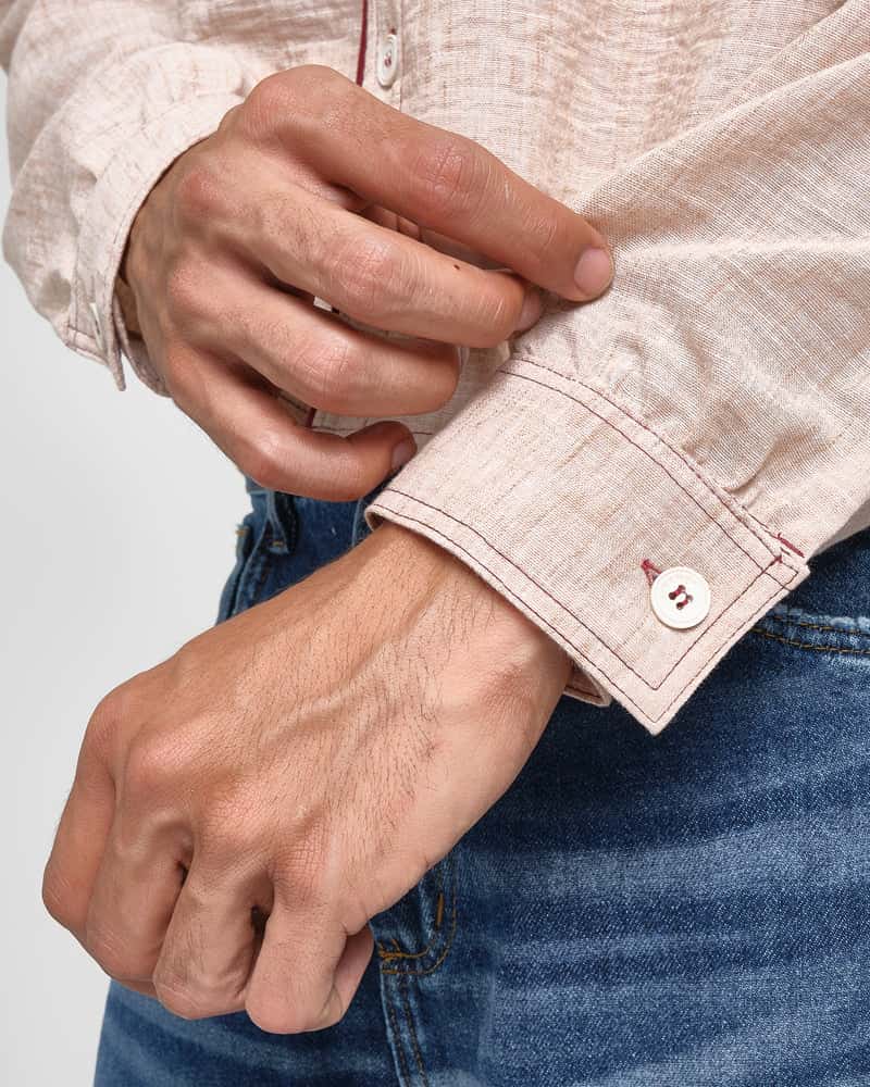 Camisa Boxy Contrast Beige - miniatura 4