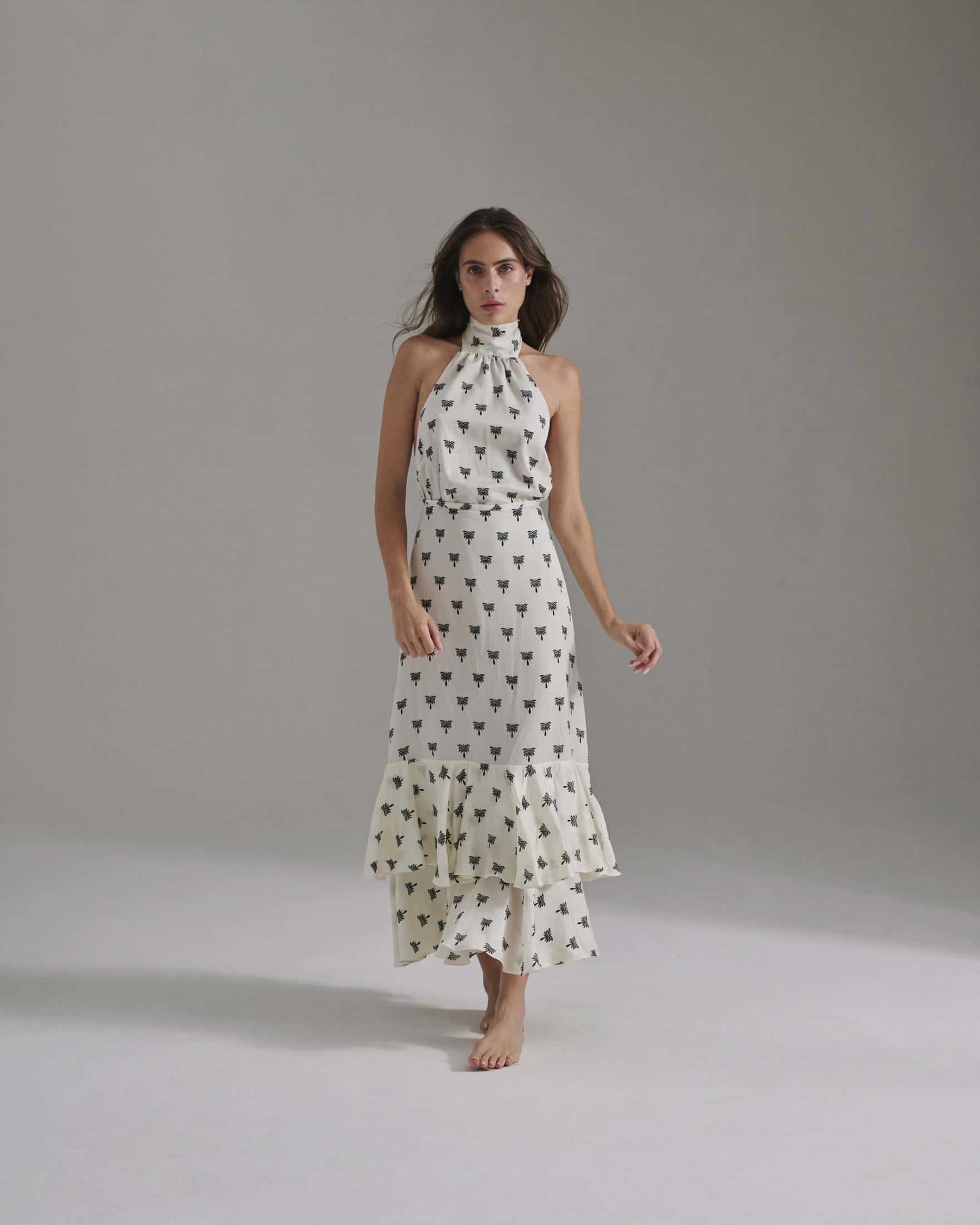 Magdalena Martellato Silk Blouse / Ivory - Black Polka Palms